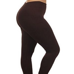 GG Collection Brown Fleece Lined Leggings